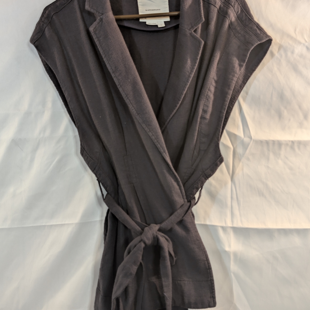 Anthropology Dark Gray Sleeveless Wrap Vest